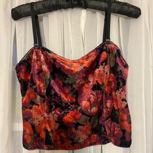 Garage Velvet Floral Crop Top - Large